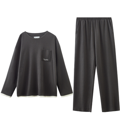 红豆男士纯棉睡衣长袖外穿家居服