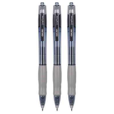 【得力正品】大容量按动中性笔