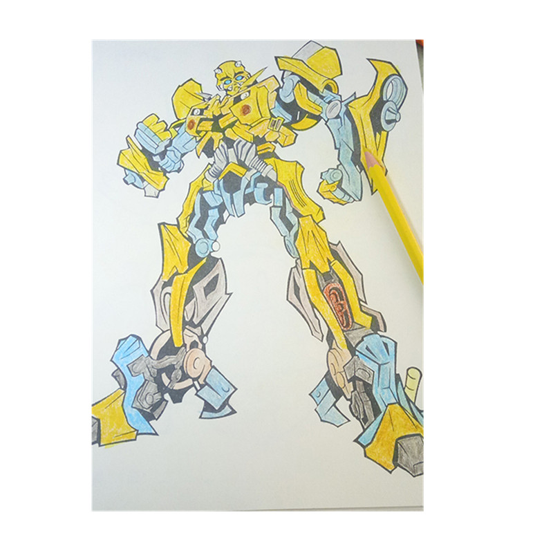 儿童蒙纸学画男孩变形金刚涂色本画画本蜘蛛侠填色本学画本绘画本