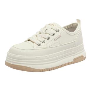 百丽专柜正品鞋子厚底板鞋新款增高休闲鞋透气奶糕小白鞋Z7G1DCM3