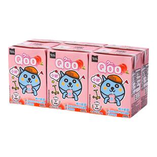 酷儿橙汁饮料美汁源Qoo酷儿苹果黑加仑儿童饮料200mL白提子味蜜桃