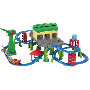 费雪托马斯电动系列之超级车站套装 托马斯小火车轨道礼盒FJK21