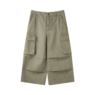 【6/6 20:00新品】工装大口袋短款直筒七分裤女裤子宽松休闲裤夏