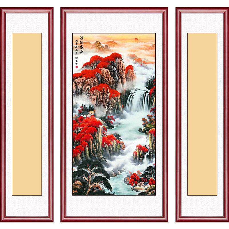 农村堂屋装饰大气风背景墙山水画
