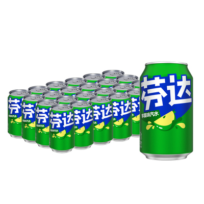 可口可乐芬达青苹果味330mlX24罐装原味碳酸饮料过年年货整箱批发
