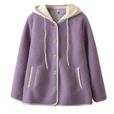 大码胖妹妹秋冬季加厚颗粒绒外套