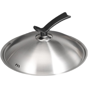 不锈钢锅盖全钢家用加高炒菜锅铁锅盖子可立锅盖30CM32cm特厚锅盖