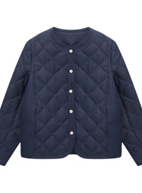 Basic House/百家好圆领轻薄白鸭绒羽绒服女秋冬新款保暖百搭外套
