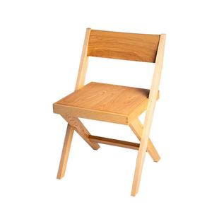 营造空间实木餐桌椅侘寂风书桌椅子民宿手工藤编复古昌迪加尔椅子