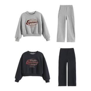 LD童装加绒加厚卫衣运动套装2026新款春秋大童宽松两件套女童秋冬