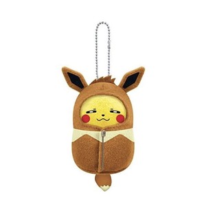 日本宝可梦神奇宝贝正版伊布睡袋皮卡丘公仔玩偶毛绒包挂件小挂饰