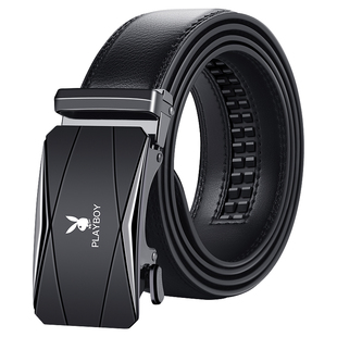 花花公子男士皮带真皮自动扣纯牛皮商务休闲腰带裤带男款年轻人潮