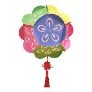 马新年灯笼diy制作手工材料包 儿童幼儿园春节发光花灯宫灯燈籠