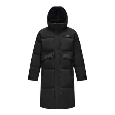 森马长款羽绒服男宽松连帽印花潮