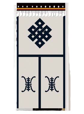 民族简约藏式门帘窗帘厨房隔断帘风水帘玄关卫生间短帘照片定制