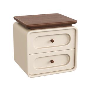 中古床头柜家用卧室2026新款奶油轻奢高级感实木小型床边收纳柜子