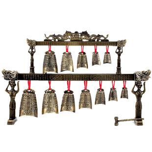 聚缘阁中式合金演奏乐器仿古双层编钟模型摆件工艺品婚庆影视道具