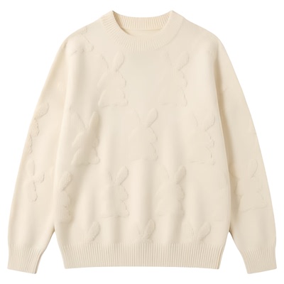 Round neck pullover soft and sticky sweater圆领套头软糯毛衣