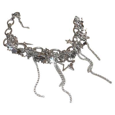 镶钻星星亮片镂空流苏项链