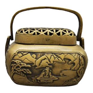 纯铜暖手炉球形火铳火冲汤婆子复古取暖随身手提木炭仿古香炉礼品