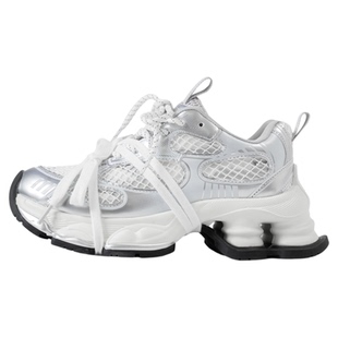 「鞋登」林允同款银色老爹鞋女2025夏款厚底增高设计感擦色运动鞋