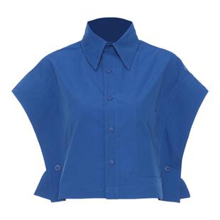 EAM STUDIO高级走秀款立体斗篷式短袖衬衫女春夏款设计感小众上衣