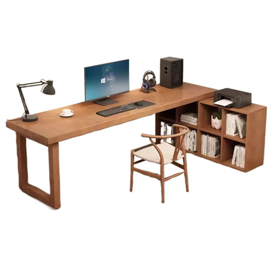 实木转角书桌L型电脑台式家用拐角写字桌子简约现代卧室办公双人