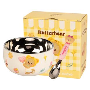 【摩登主妇&黄油小熊】儿童碗316L不锈钢餐具宝宝吃饭专用辅食碗