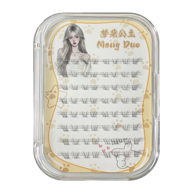 梦朵公主 自然睫毛盛夏轻妆下睫毛透明梗妈生狐系睫清透放大双眼