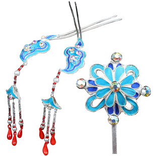 戏曲京剧越剧头饰点翠簪子发簪点绸头面葫芦簪梅花泡子面花单粒泡