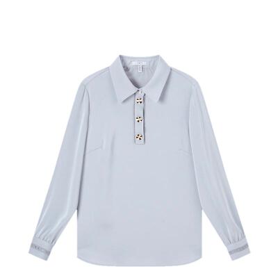 FINITY简约气质衬衫领雪纺衫