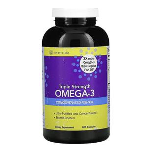 香港直发Innovixlabs欧米伽-3胶囊浓缩鱼油促进维生素D吸收200粒