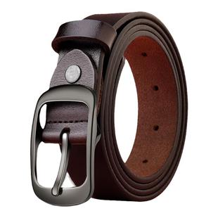 GIAPOS复古皮带女真皮纯牛皮裤带百搭复古简约黑色牛仔裤装饰腰带