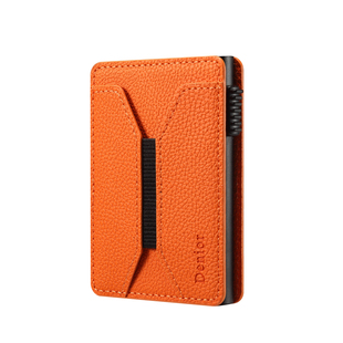 便携式自动弹出式卡盒MagSafe磁吸卡包卡套卡夹多卡大容量防消磁橙色适用苹果iphone17pro/16/15/14/13/12