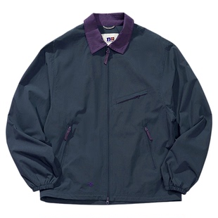 NOTHOMME户外Teflon三防细格纹理撞色翻领复古底特律夹克外套