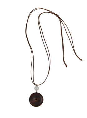 新中式平安扣木质吊坠毛衣链男女