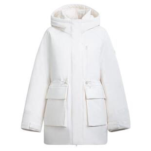 李宁羽绒服女款显瘦修身2026年秋冬新款休闲百搭保暖防风连帽外套