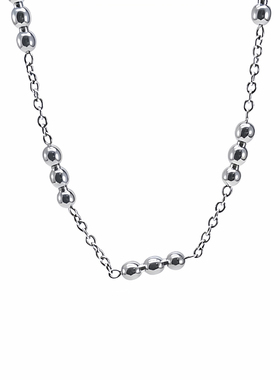 小众设计钛钢圆珠拼接项链女 45+5cm可调节百搭锁骨链