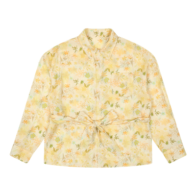 mostwanted水彩手绘满印人棉皱感衬衫女南法风松弛感穿搭罩衫