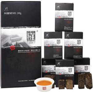 湖南安化黑茶正品白沙溪正宗金花茯砖黑砖花砖2019年直泡砖茶240g