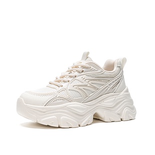 依思q厚底老爹鞋女款春季2026新款增高女鞋白色超轻百搭运动鞋子