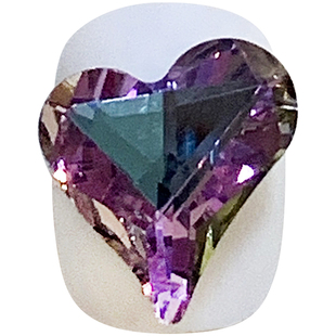 NPCdu家 梦中情钻 超闪K9冰紫郁金香粉歪心肥方钻石彩宝美甲饰品