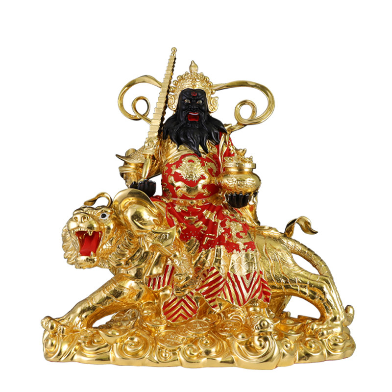 纯铜骑虎武财神赵公明神像