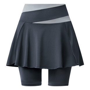 加大码健身短裤女高腰收腹胖mm跑步运动瑜伽裤裙三分假两件200斤