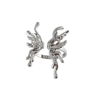 液态小众设计师高级感蝴蝶开口戒指女ins潮冷淡风时尚个性食指戒