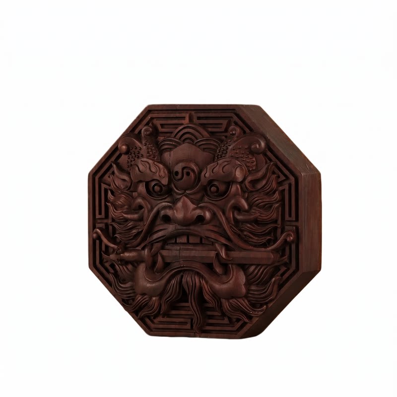 【龙虎山发货】雷击枣木八卦狮咬剑吞口(睚眦兽头挂牌)
