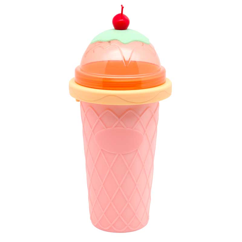 Slushy Cup夏日网红捏捏杯一捏成冰杯制冰杯创意硅胶樱桃冰沙杯