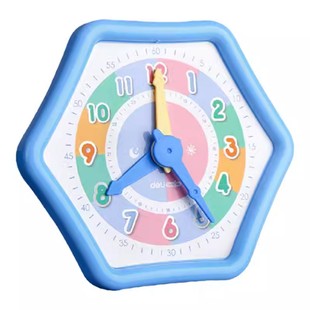 得力钟点学习器三针联动儿童小学生时钟教具钟表模型益智早教认知
