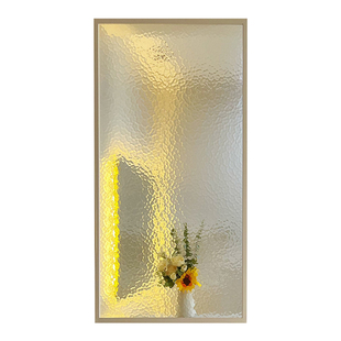 卫生间半墙油画超白水波纹艺术玻璃隔断屏风厕所淋浴室洗手台干区