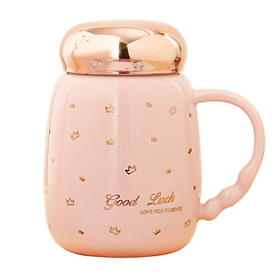 学生马克杯带盖满天星情侣咖啡杯